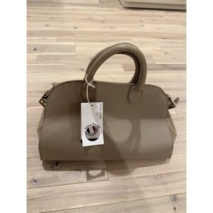 NWT Anna Paola Womens Italian Leather Suede Handbag Satchel Art Riva Cappuccino